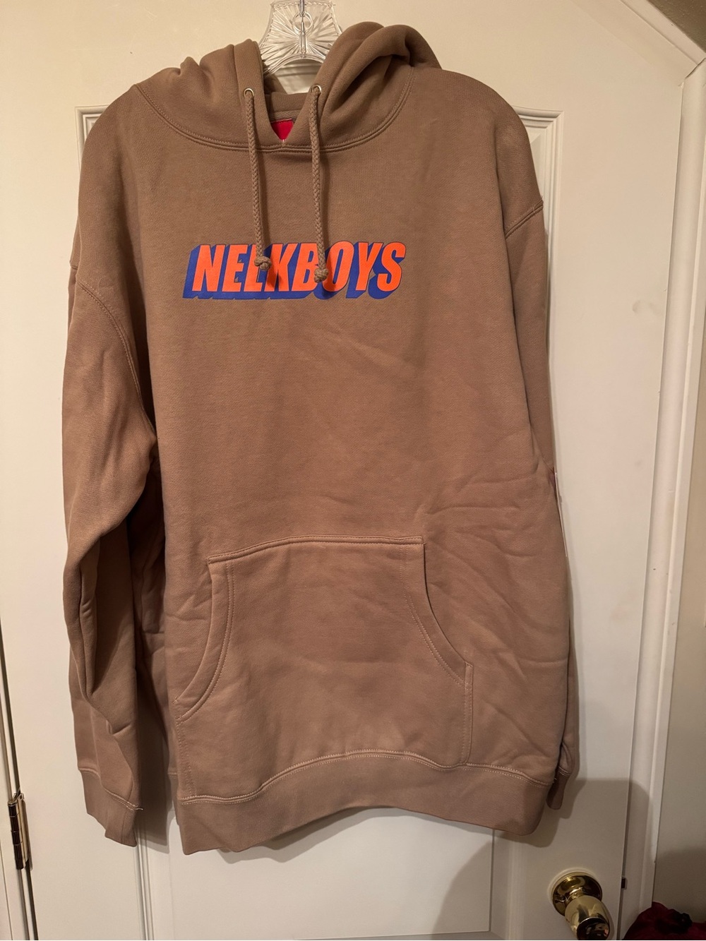 Men’s Nelk Boys Full Send Classic Tan Hoodie Size Large Brand New With Tags